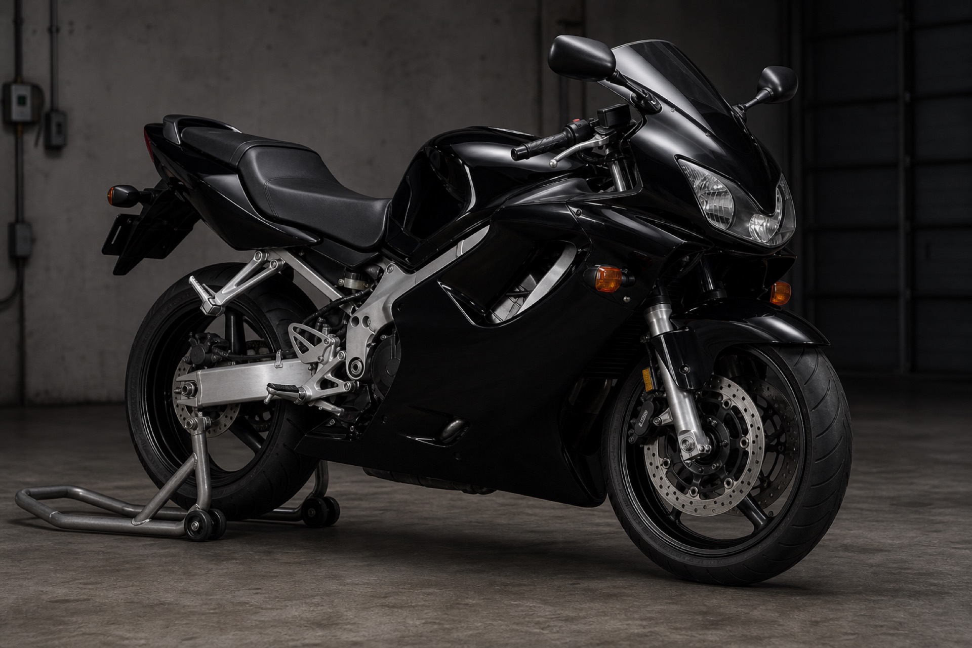 Motorcycle with fairings removed